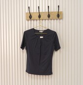Dames shirt Lizet plooitjes korte mouw - marine