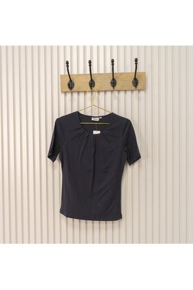 Dames shirt Lizet plooitjes korte mouw - marine