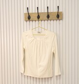 Dames shirt Lizet plooitjes lange mouw - offwhite