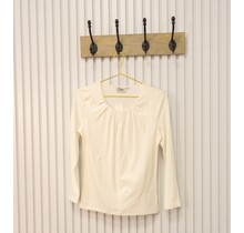 Dames shirt Lizet plooitjes lange mouw - offwhite
