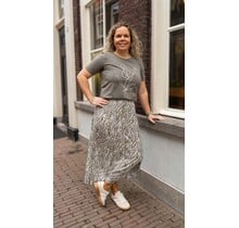 Rok Ingeborg - print olijfgroen