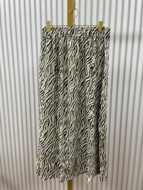 Rok Ingeborg - print olijfgroen