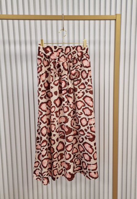 Rok Chantal - print bruin/roze