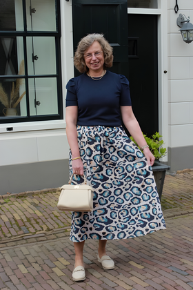 Rok Chantal - print blauw