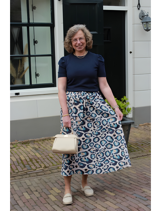 Rok Chantal - print blauw