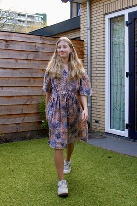 Jurk Fenneke - dessin lichtblauw