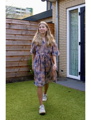 Jurk Fenneke - dessin lichtblauw