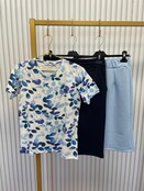 Shirt Coby - bladprint blauw