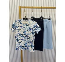 Shirt Coby - bladprint blauw