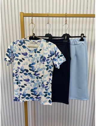 Shirt Coby - bladprint blauw