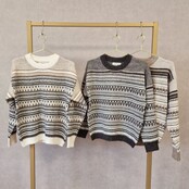 Trui Nora - patroon offwhite