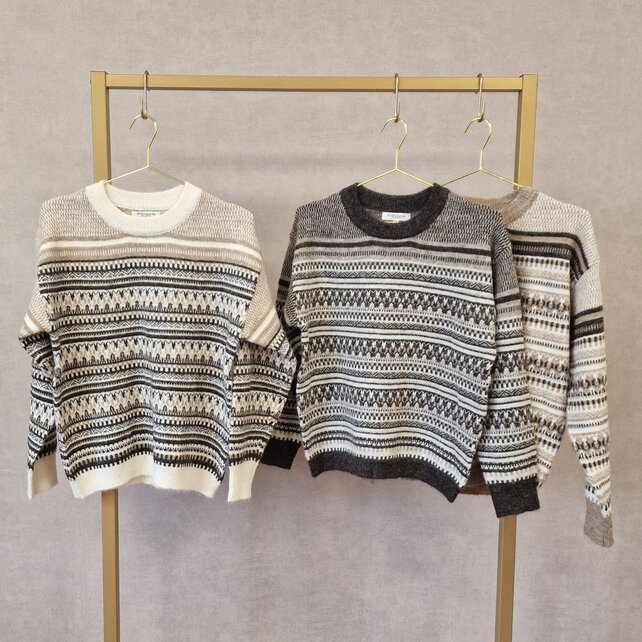 Trui Nora - patroon offwhite