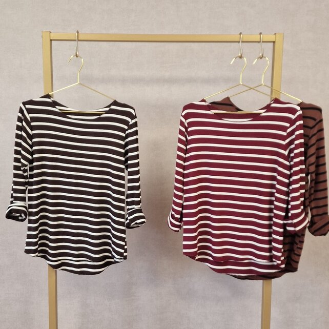Shirt Rosie - bruin/offwhite