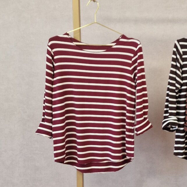 Shirt Rosie - bordeaux/offwhite