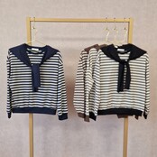 Trui Rachel - marine/wit