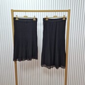 Rok plissé lang model - zwart