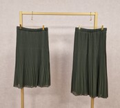 Rok plissé kort model - olijfgroen