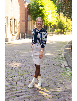 Trui Rachel - marine/wit
