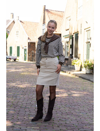 Trui Rachel - wit/bruin