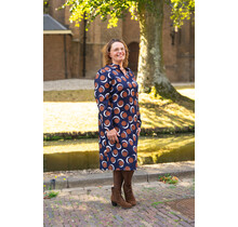 Jurk Marloes - marine/cognac
