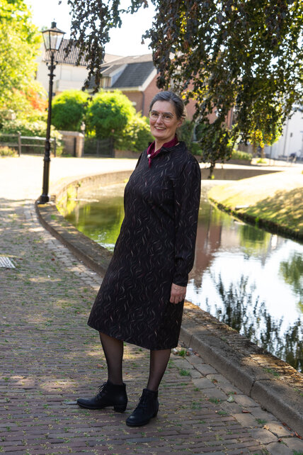 Jurk Marloes - groen/bordeaux