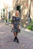 Jurk Jessica - dessin zwart/bruin