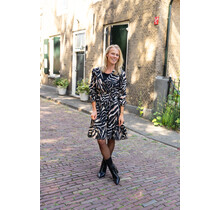 Jurk Jessica - dessin zwart/bruin