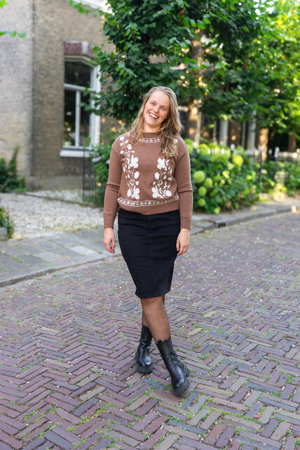Trui Veerle - cognac