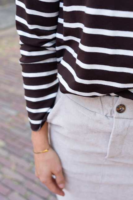 Shirt Rosie - bruin/offwhite