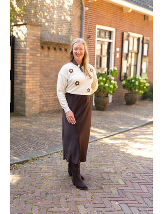 Trui Livia - bloemen beige