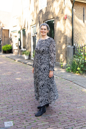 Jurk Sarah - zwart/wit