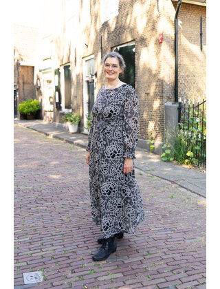 Jurk Sarah - zwart/wit
