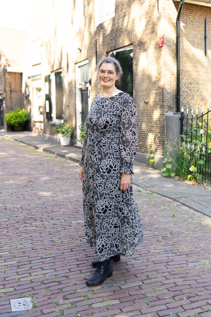 Jurk Sarah - zwart/wit