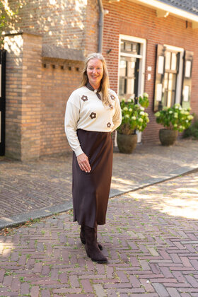 Rok Joanne - bruin satijn