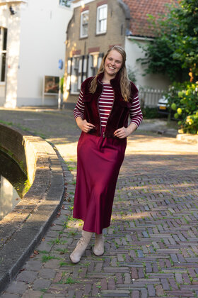 Rok Joanne - bordeaux satijn
