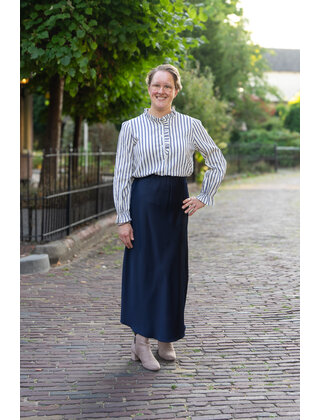 Rok Joanne - donkerblauw satijn