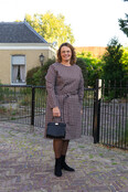 Jurk Amelia - print zwart/wit/cognac