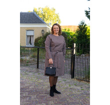 Jurk Amelia - print zwart/wit/cognac