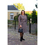 Jurk Amelia - print zwart/wit/cognac
