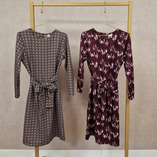 Jurk Amelia - print bordeaux