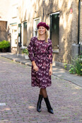 Jurk Amelia - print bordeaux
