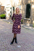 Jurk Amelia - print bordeaux
