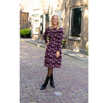 Jurk Amelia - print bordeaux
