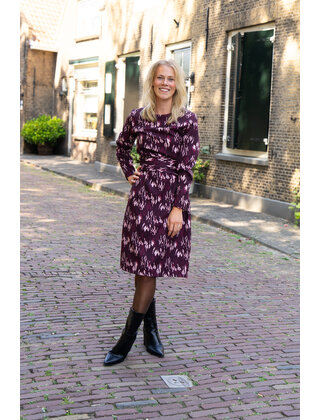 Jurk Amelia - print bordeaux