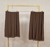 Rok plissé lang model - bruin