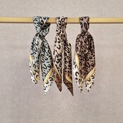 Sjaaltje vierkant - panterprint beige