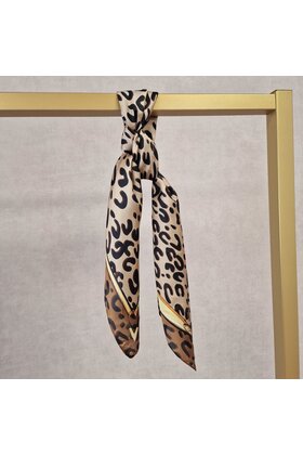 Sjaaltje vierkant - panterprint beige