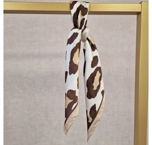 Sjaaltje vierkant - panterprint groot/  beige-wit-bruin