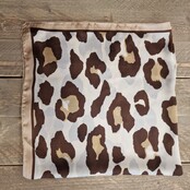 Sjaaltje vierkant - panterprint groot/  beige-wit-bruin