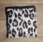 Sjaaltje vierkant - panterprint groot/  zwart-wit-beige